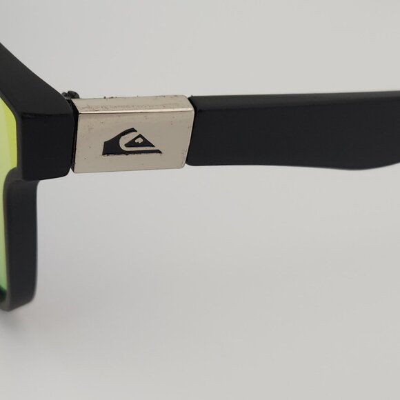 Quiksilver Round Flat Lens Sunglasses Matte Black Frame Orange Mirror Lens Q30 - Picture 11 of 13